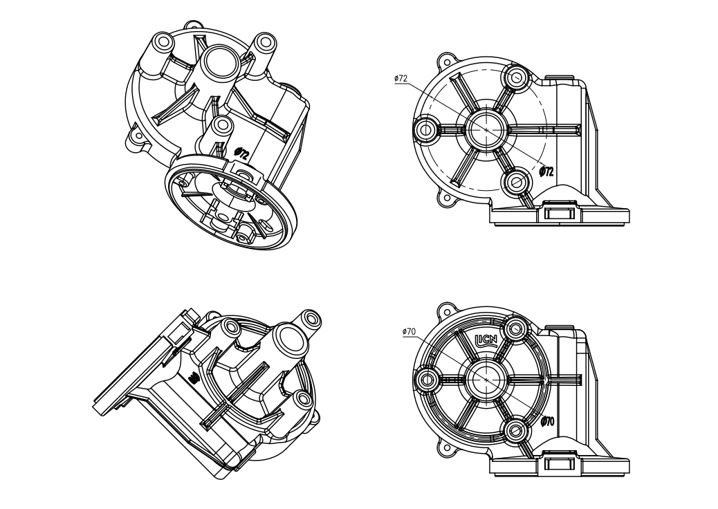 两种尺寸变速箱图纸